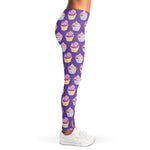 Purple Cupcake Pattern Print Women's Leggings