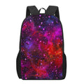 Purple Dark Galaxy Space Print 17 Inch Backpack