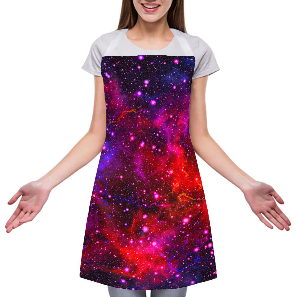 Purple Dark Galaxy Space Print Adjustable Apron