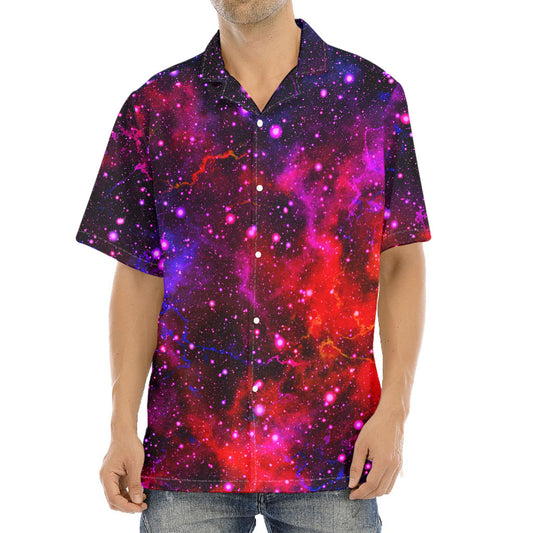 Purple Dark Galaxy Space Print Aloha Shirt