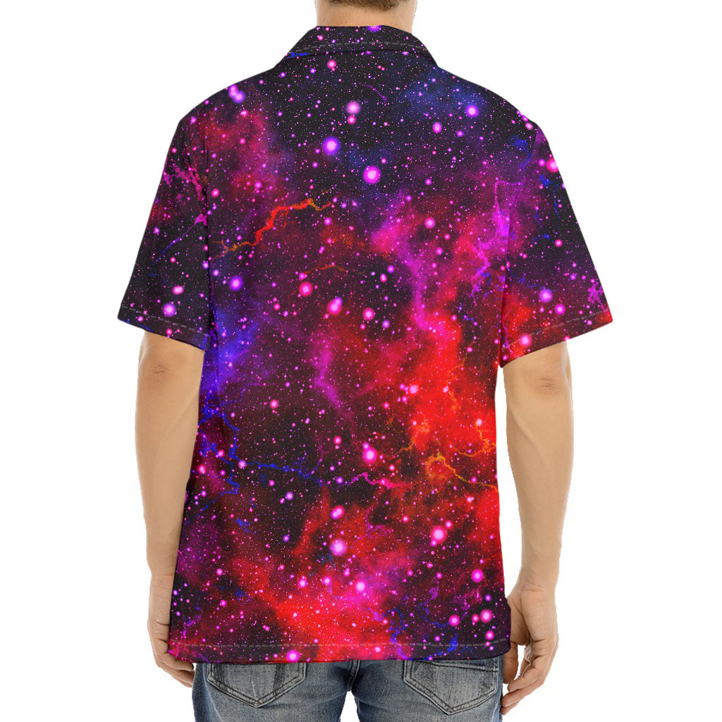 Purple Dark Galaxy Space Print Aloha Shirt