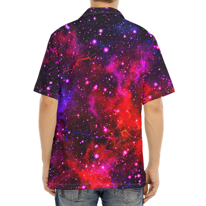Purple Dark Galaxy Space Print Aloha Shirt