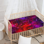 Purple Dark Galaxy Space Print Baby Crib Sheet