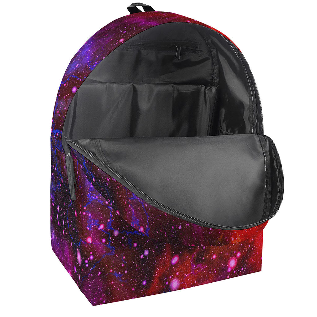 Purple Dark Galaxy Space Print Backpack
