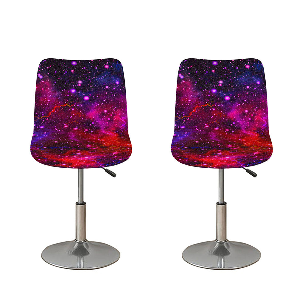 Purple Dark Galaxy Space Print Bar Stool Covers