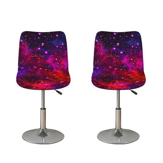 Purple Dark Galaxy Space Print Bar Stool Covers