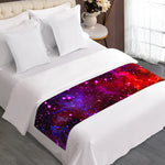 Purple Dark Galaxy Space Print Bed Runner