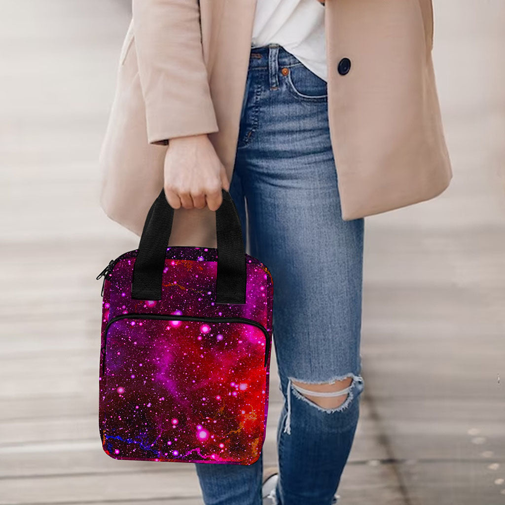 Purple Dark Galaxy Space Print Bible Tote Bag