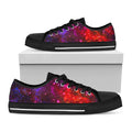 Purple Dark Galaxy Space Print Black Low Top Sneakers