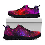 Purple Dark Galaxy Space Print Black Running Shoes