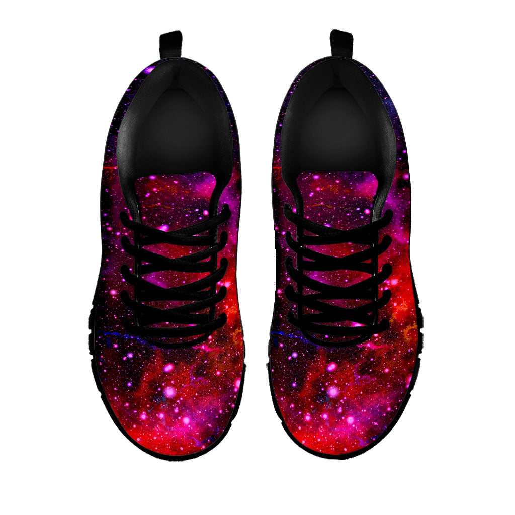 Purple Dark Galaxy Space Print Black Running Shoes