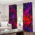 Purple Dark Galaxy Space Print Dimout Grommet Curtains