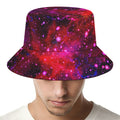 Purple Dark Galaxy Space Print Bucket Hat