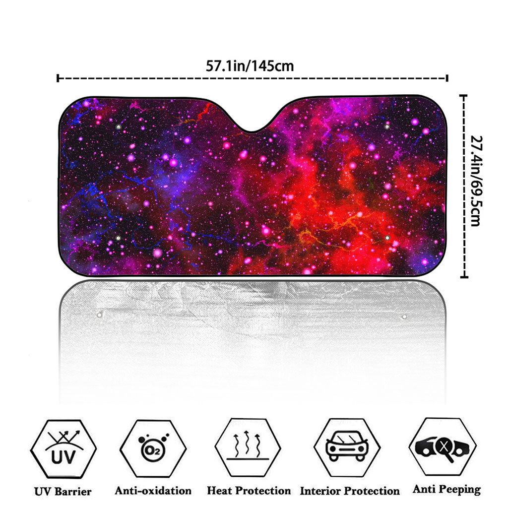 Purple Dark Galaxy Space Print Car Windshield Sun Shade