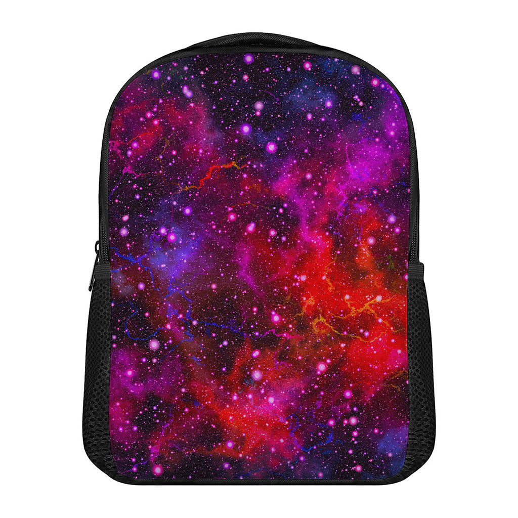 Purple Dark Galaxy Space Print Casual Backpack