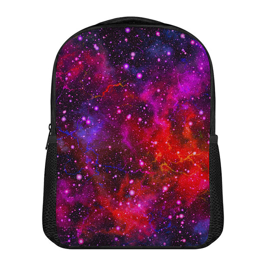 Purple Dark Galaxy Space Print Casual Backpack