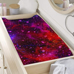 Purple Dark Galaxy Space Print Changing Pad Cover
