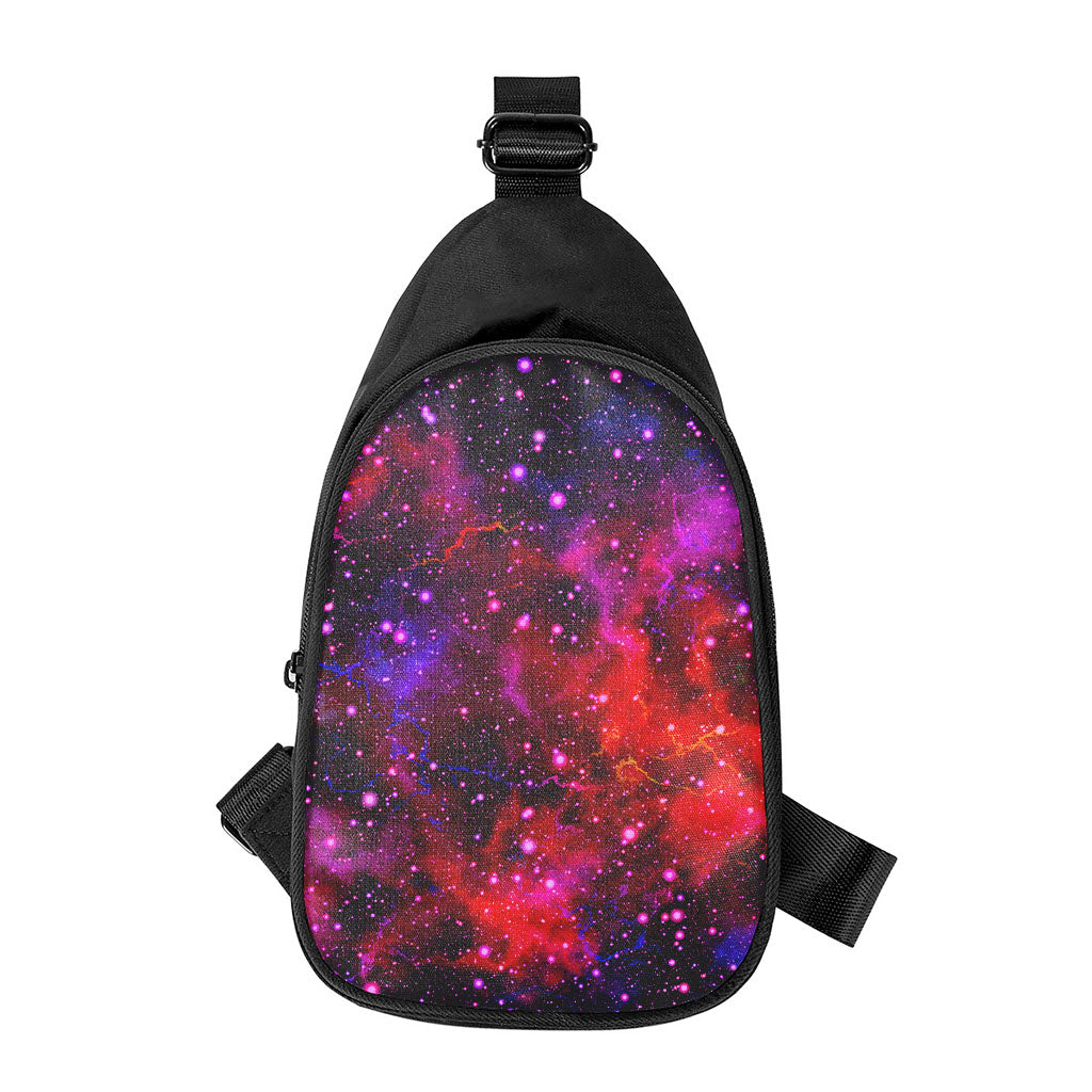 Purple Dark Galaxy Space Print Chest Bag