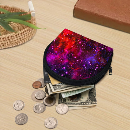 Purple Dark Galaxy Space Print Coin Purse