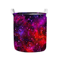 Purple Dark Galaxy Space Print Collapsible Laundry Basket