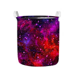 Purple Dark Galaxy Space Print Collapsible Laundry Basket