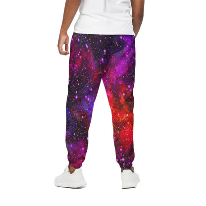 Purple Dark Galaxy Space Print Cotton Pants