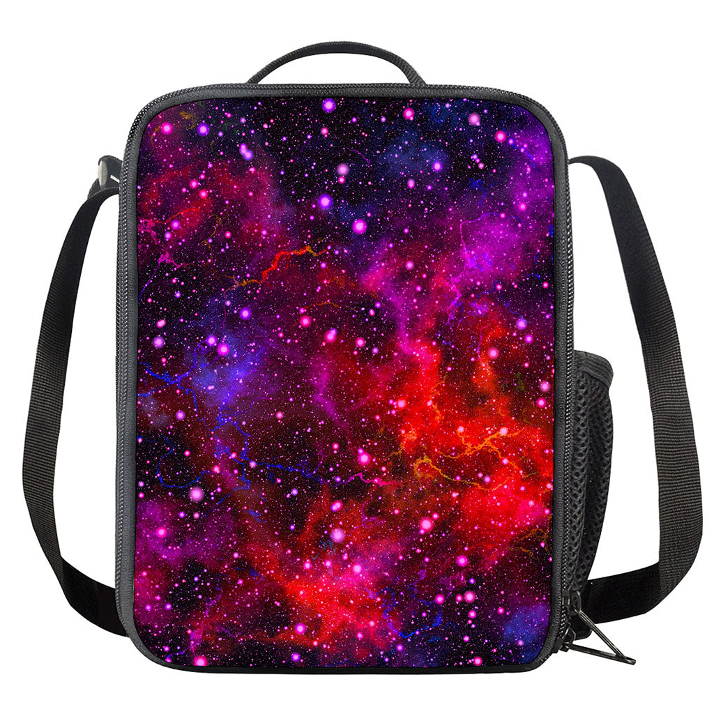 Purple Dark Galaxy Space Print Crossbody Lunch Bag