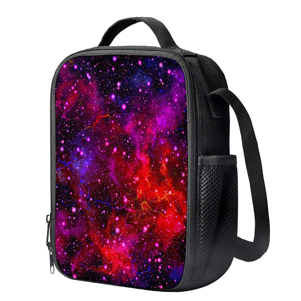 Purple Dark Galaxy Space Print Crossbody Lunch Bag