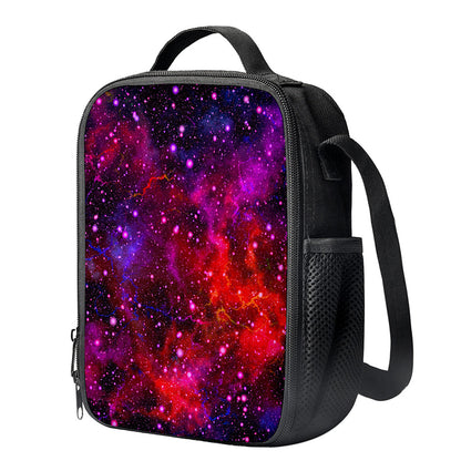 Purple Dark Galaxy Space Print Crossbody Lunch Bag