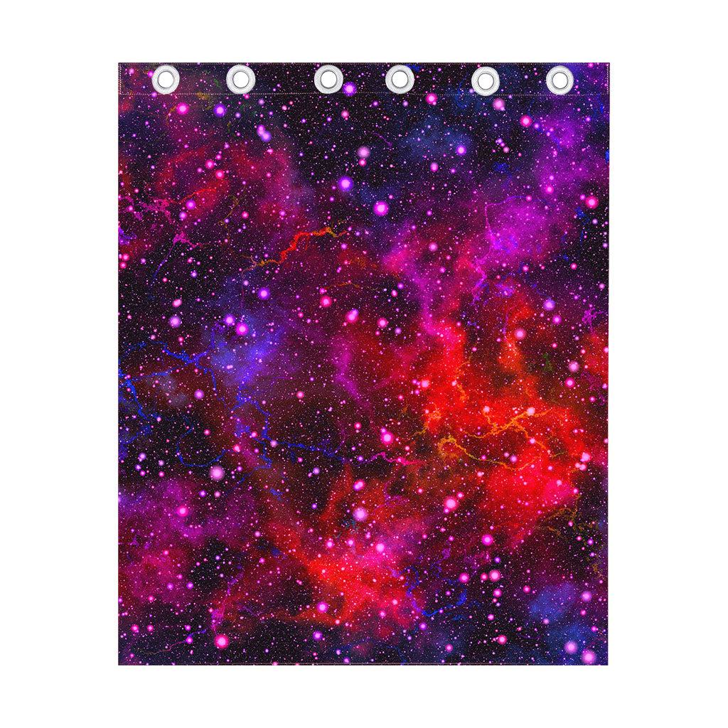Purple Dark Galaxy Space Print Curtain
