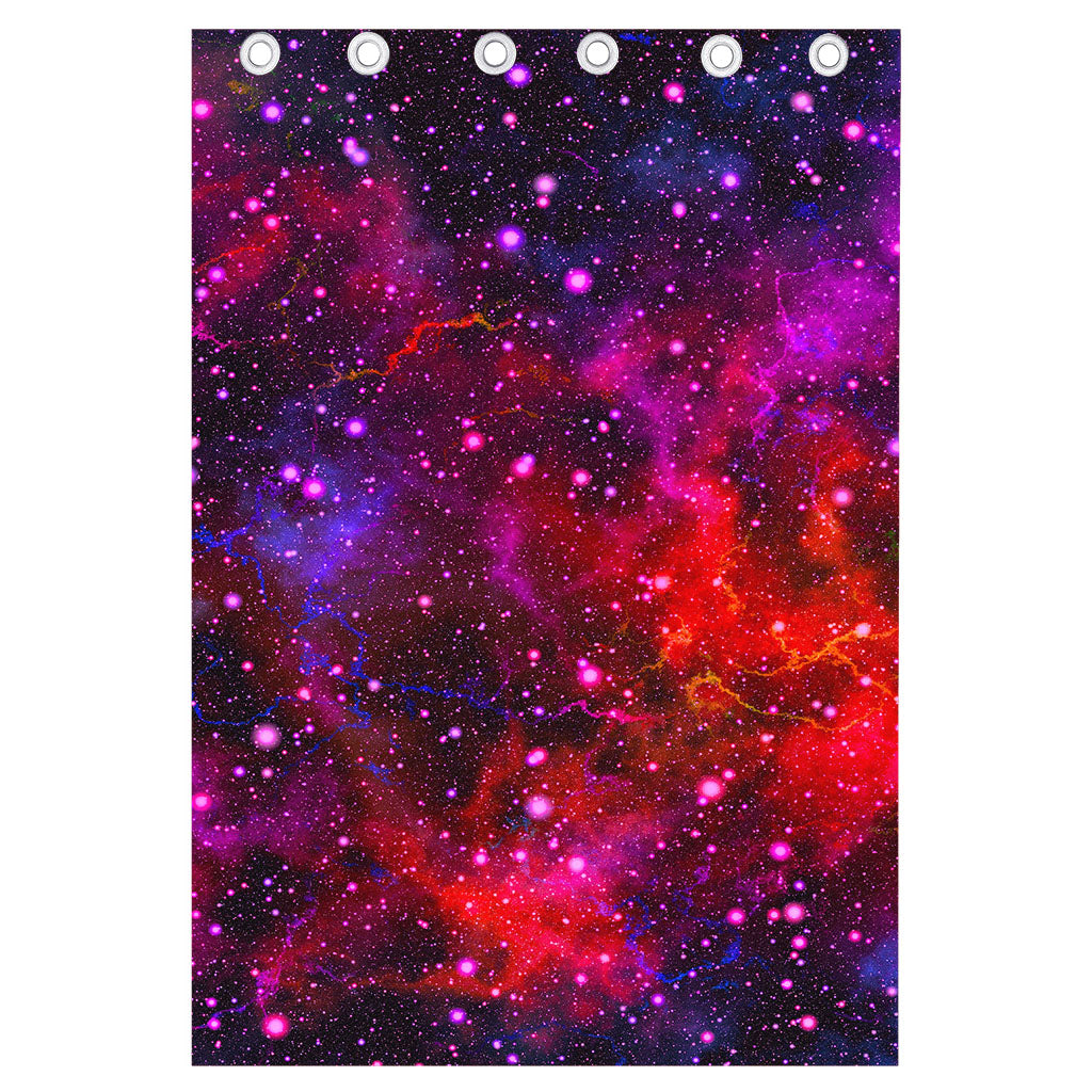 Purple Dark Galaxy Space Print Curtain