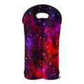 Purple Dark Galaxy Space Print Double Neoprene Wine Tote