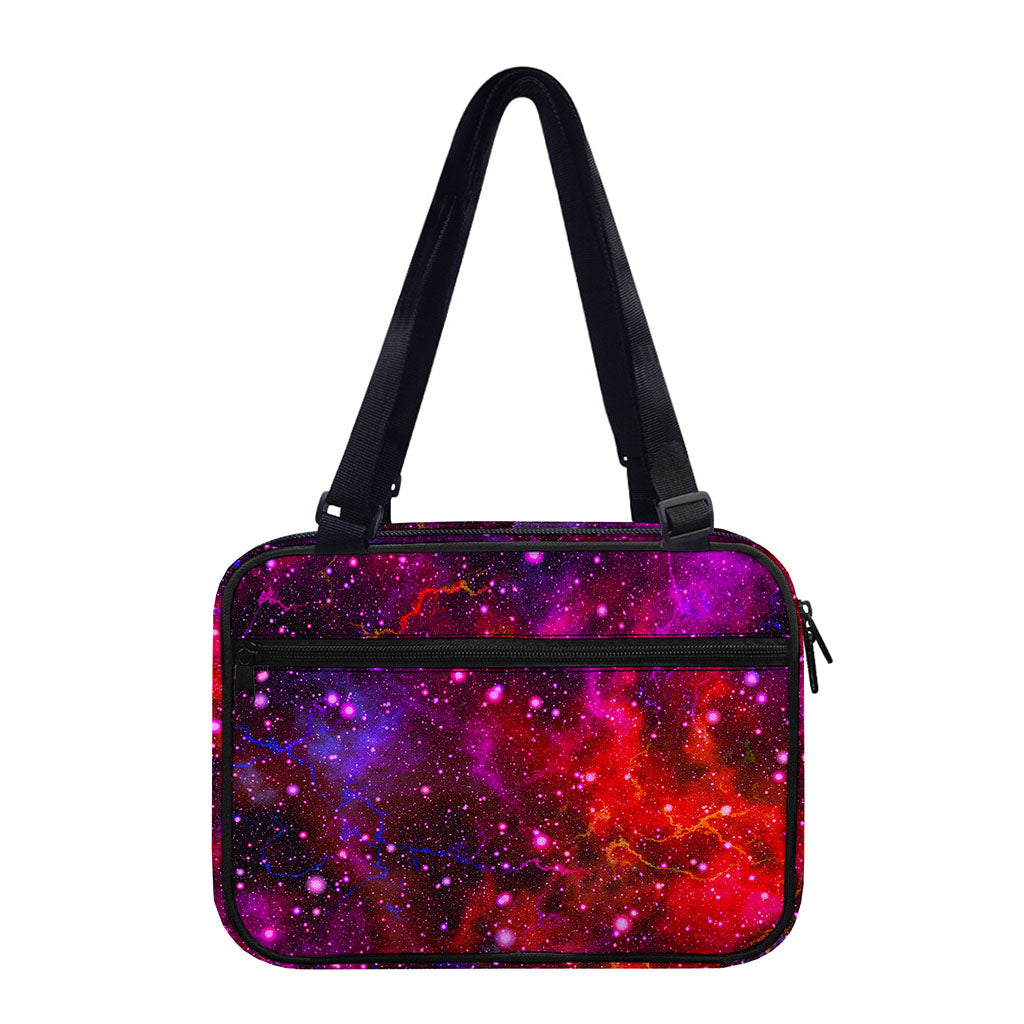 Purple Dark Galaxy Space Print Double Strap Bible Bag