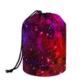 Purple Dark Galaxy Space Print Drawstring Makeup Bag
