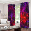 Purple Dark Galaxy Space Print Extra Wide Grommet Curtains