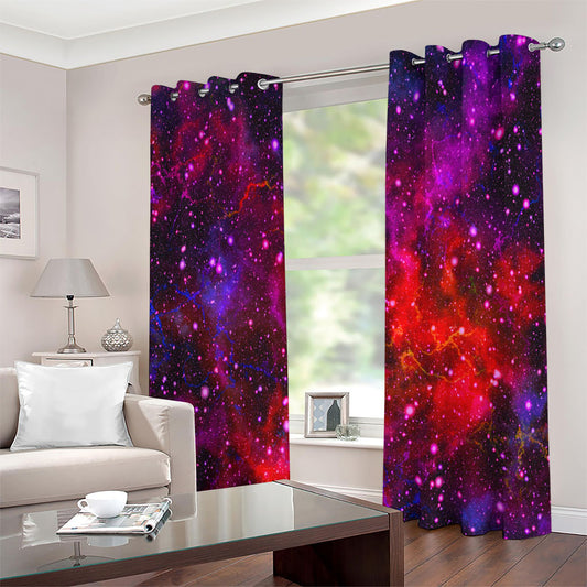 Purple Dark Galaxy Space Print Extra Wide Grommet Curtains