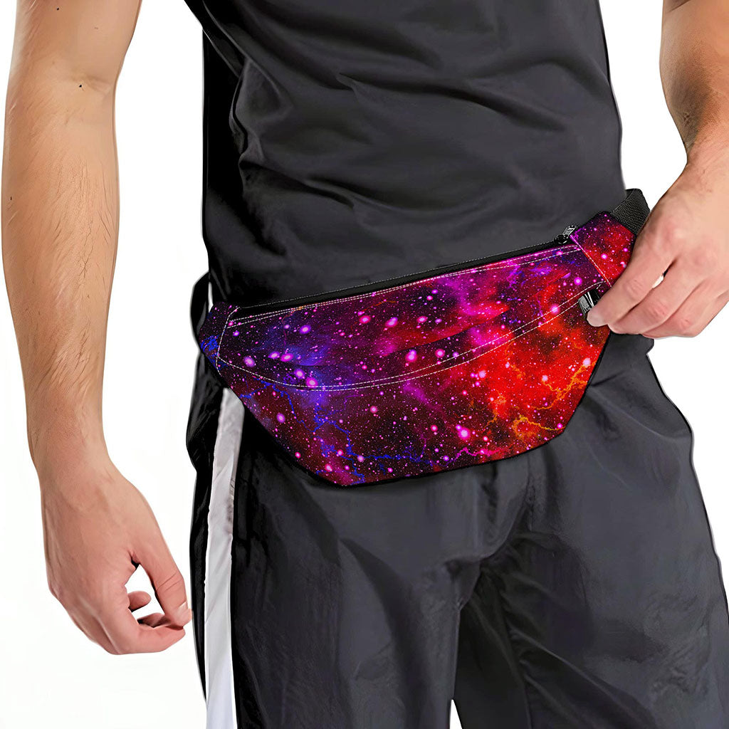 Purple Dark Galaxy Space Print Fanny Pack