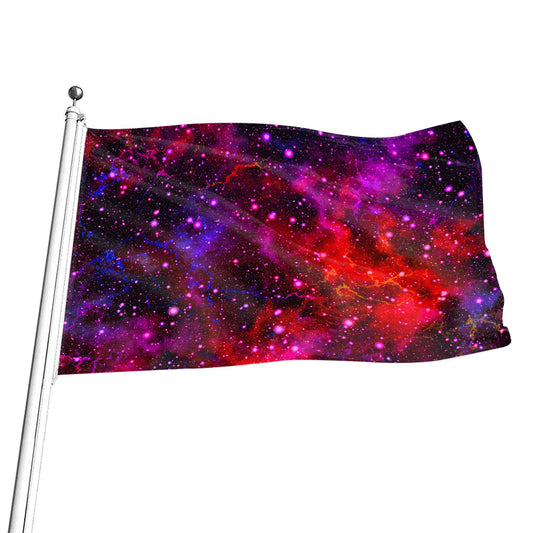Purple Dark Galaxy Space Print Flag
