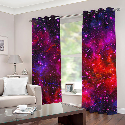 Purple Dark Galaxy Space Print Grommet Curtains
