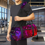 Purple Dark Galaxy Space Print Gym Bag