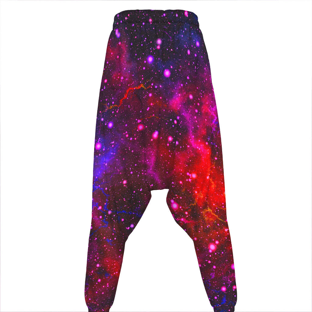 Purple Dark Galaxy Space Print Hammer Pants