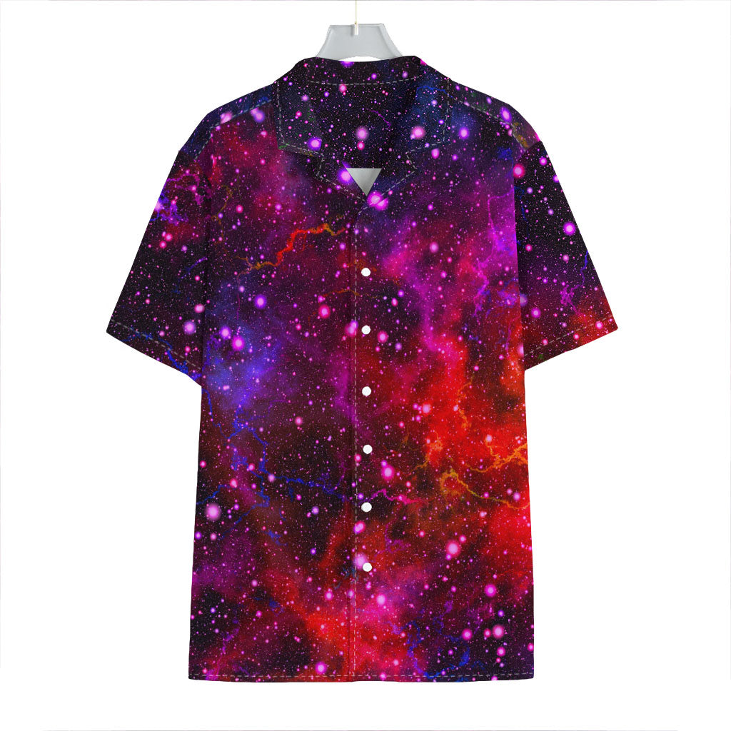 Purple Dark Galaxy Space Print Hawaiian Shirt