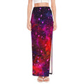 Purple Dark Galaxy Space Print High Slit Maxi Skirt