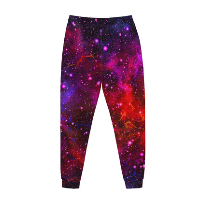 Purple Dark Galaxy Space Print Jogger Pants