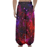 Purple Dark Galaxy Space Print Lantern Pants