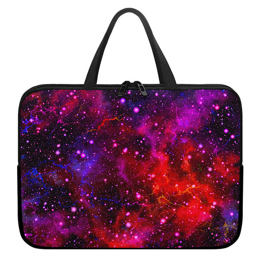 Purple Dark Galaxy Space Print Laptop Sleeve With Handle