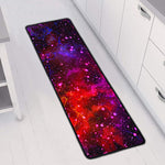 Purple Dark Galaxy Space Print Long Kitchen Mat