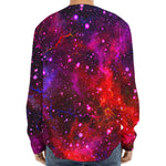 Purple Dark Galaxy Space Print Long Sleeve Baseball Jersey
