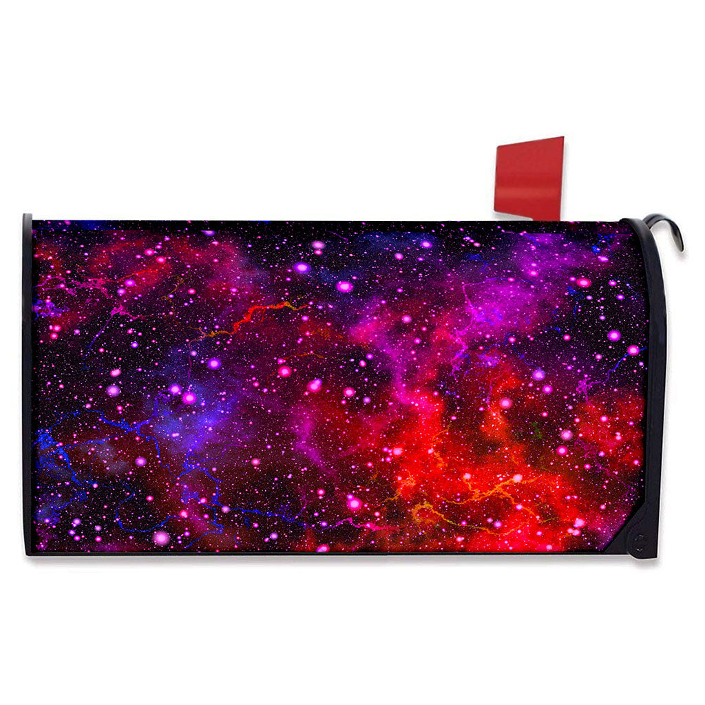 Purple Dark Galaxy Space Print Mailbox Cover
