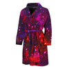 Purple Dark Galaxy Space Print Men's Bathrobe